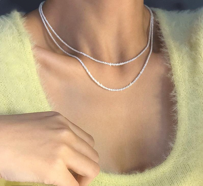 Norvielle Damen Doppelkette Silber