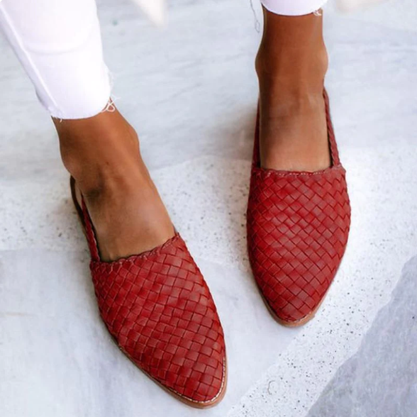 Damen Geflochtene Slingback Ballerinas
