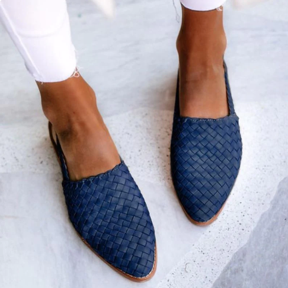 Damen Geflochtene Slingback Ballerinas