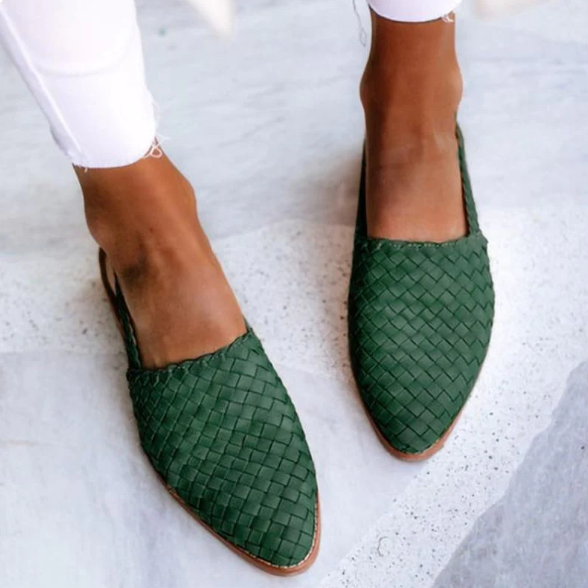 Damen Geflochtene Slingback Ballerinas