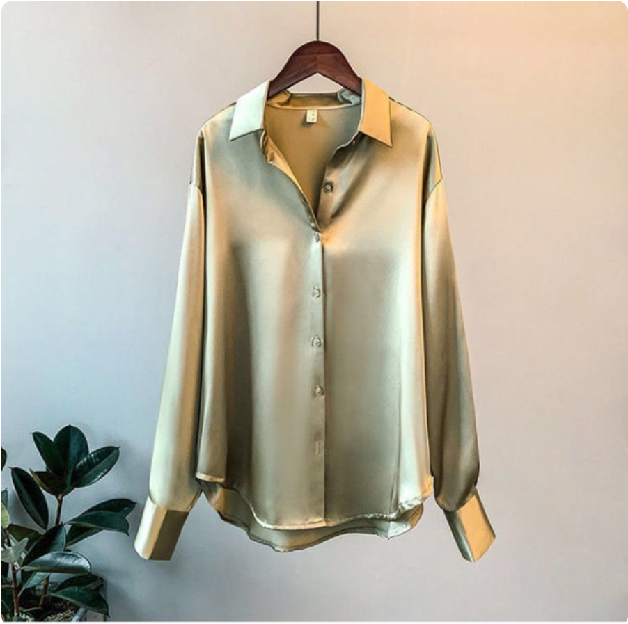 Damen Bluse Übergroß Langärmelig
