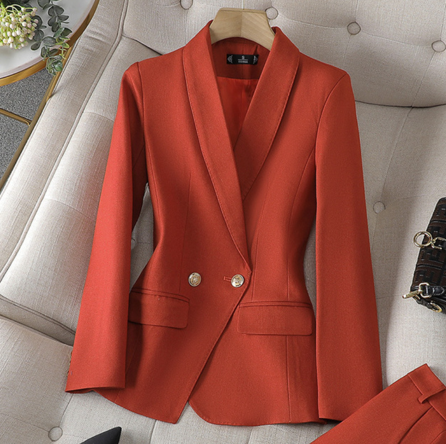 Damen Business Set Taillierter Blazer und Hose