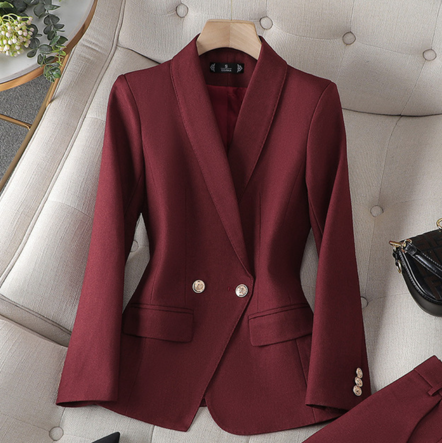 Damen Business Set Taillierter Blazer und Hose
