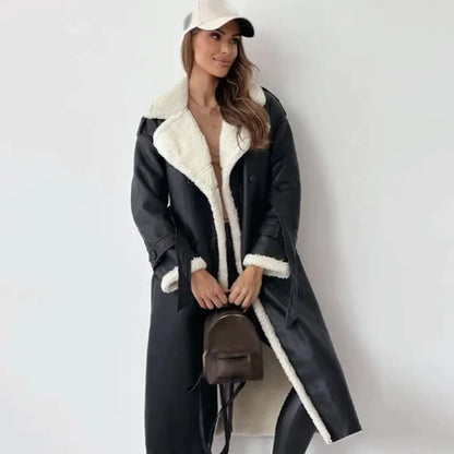 Luna Damen Klassische Jacke Fleece Fütterung Teddykragen - Norvielle