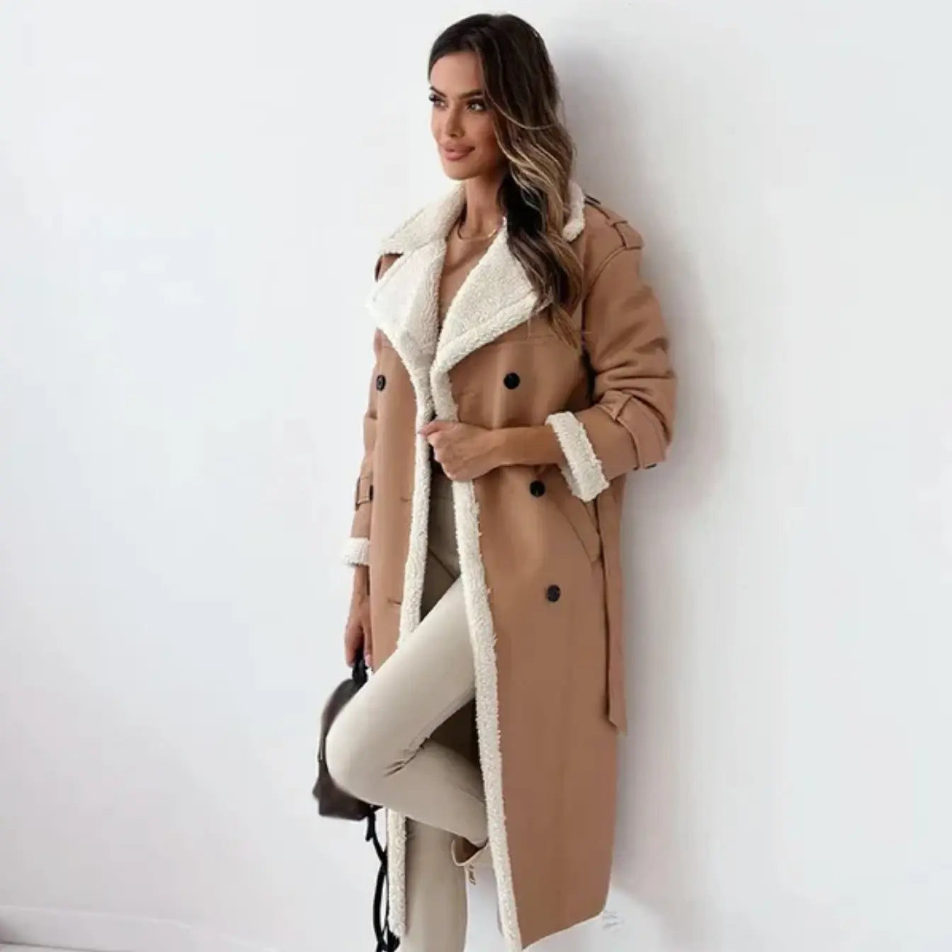 Damen Winterjacke Fleecegefüttert Lang