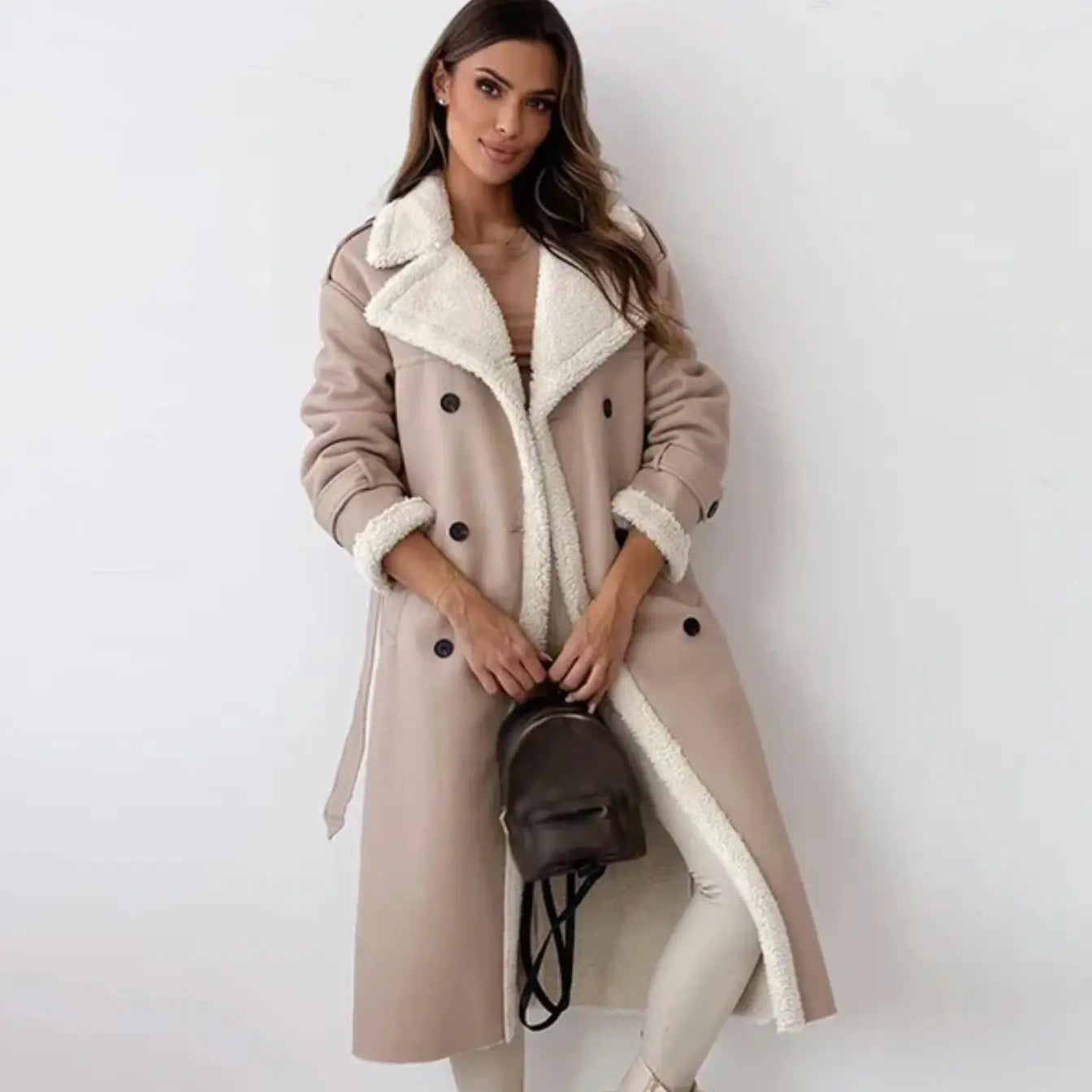Damen Winterjacke Fleecegefüttert Lang