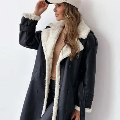 Damen Winterjacke Fleecegefüttert Lang