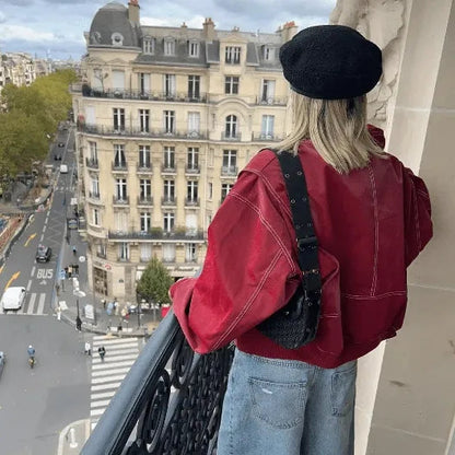 Damen Oversize Jacke Lässig Komfort Schwarz - Norvielle