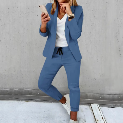 Norvielle Damen Blazer-Set aus Stretch-Material