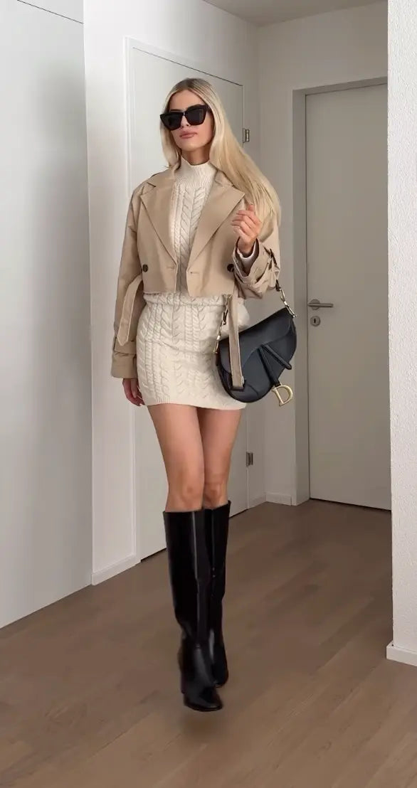 Damen Gekürzter Trenchcoat - Norvielle