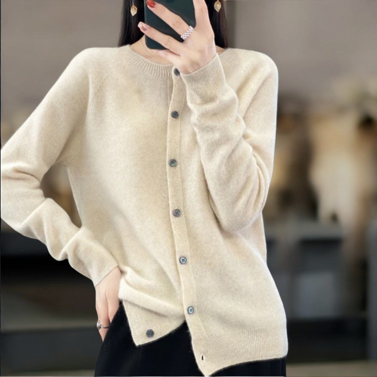 Annabel Damen Merinowolle Cardigan
