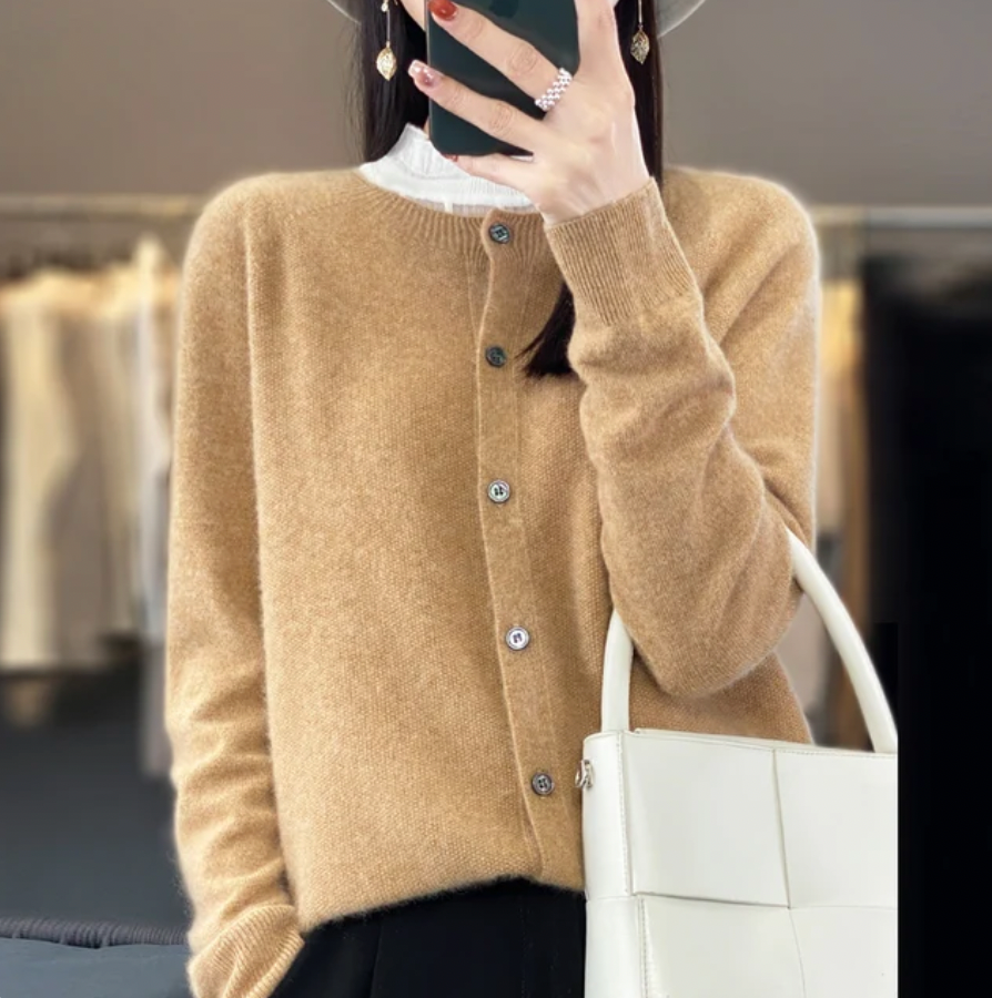 Annabel Damen Merinowolle Cardigan