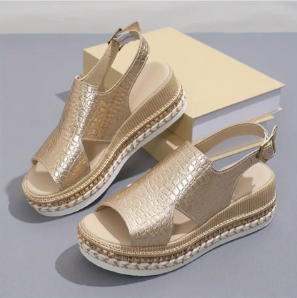 Damen Orthopädische Keilsandalen Plateau