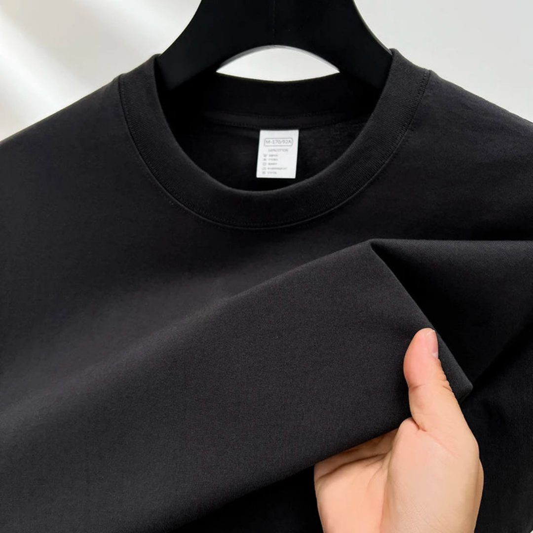 Schlichtes T-Shirt - Lässiges T-Shirt mit Rundhalsausschnitt für Männer-Dunkelgrau-S-Chaps Herrenmode