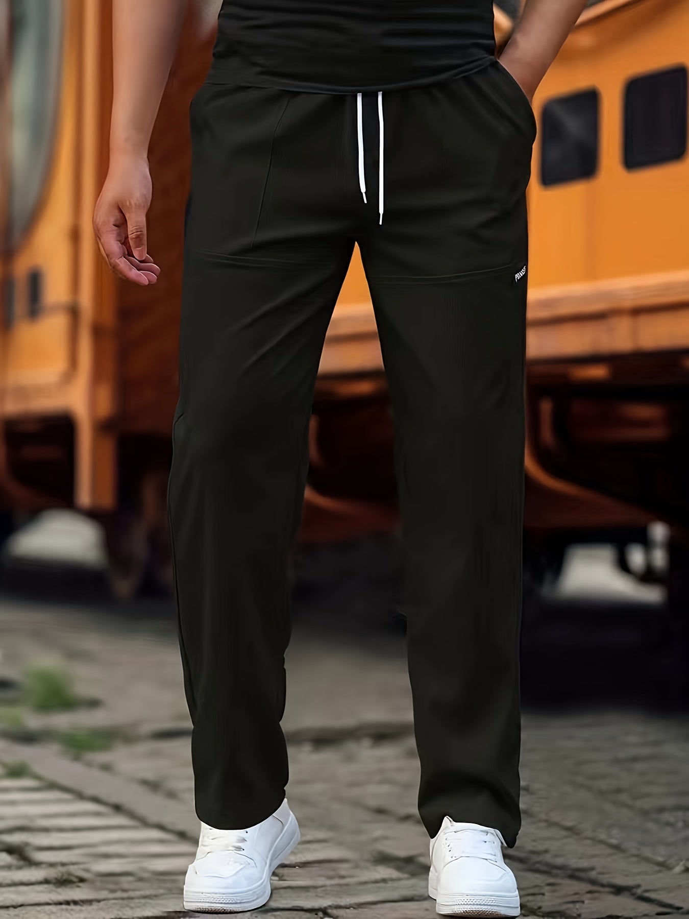 Herren Jogginghose Dehnbar Mit Kordelzug Schwarz - Norvielle