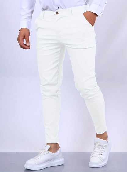 Männer Schmale Stretch-Chinos Lässig Elastisch Schwarz - Norvielle