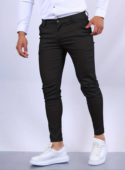 Schmale Chinos – Lässige Stretch-Chinos für Männer mit schmaler Passform-Zartschwarz-XS-Chaps Herrenmode