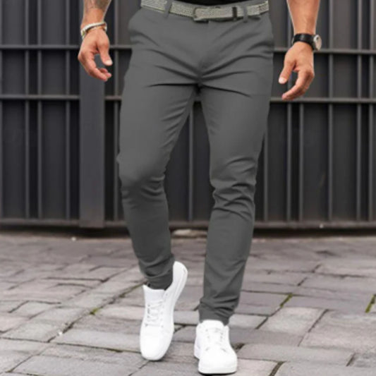 Herren Chinos Schmale Stretchhosen Schwarz - Norvielle