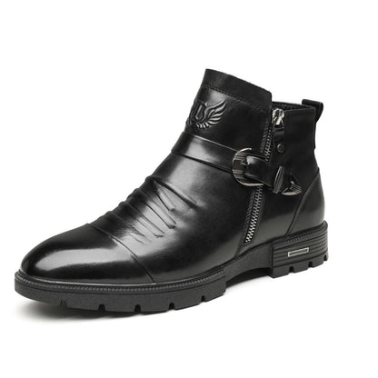 Herren Slip-on Stiefel Leder Elegant
