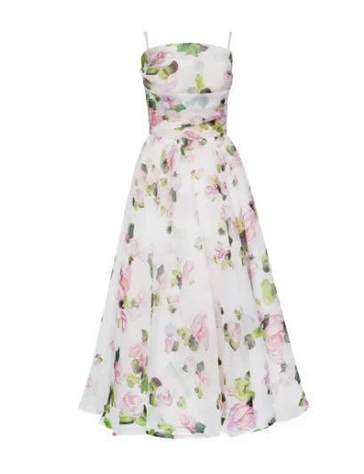 Norvielle Damen Blumenkleid Midi Elegantes Design
