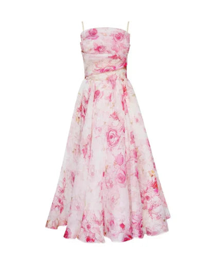 Norvielle Damen Blumenkleid Midi Elegantes Design