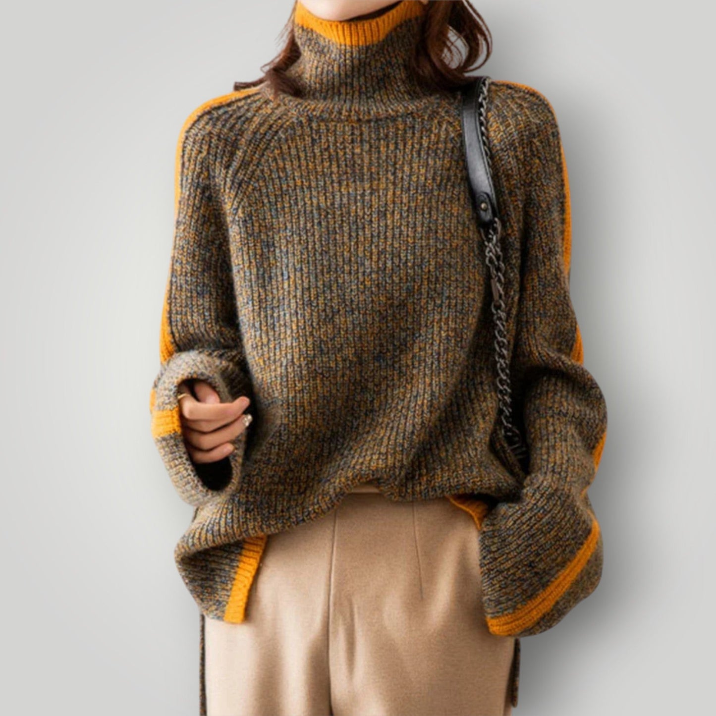 Damen Pullover Norwegermuster Gerade Passform