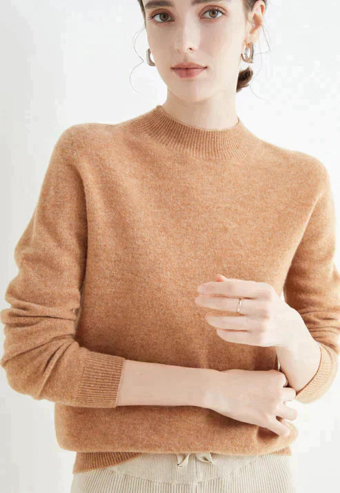 Norvielle Damen Pullover Warm Fleece Beige