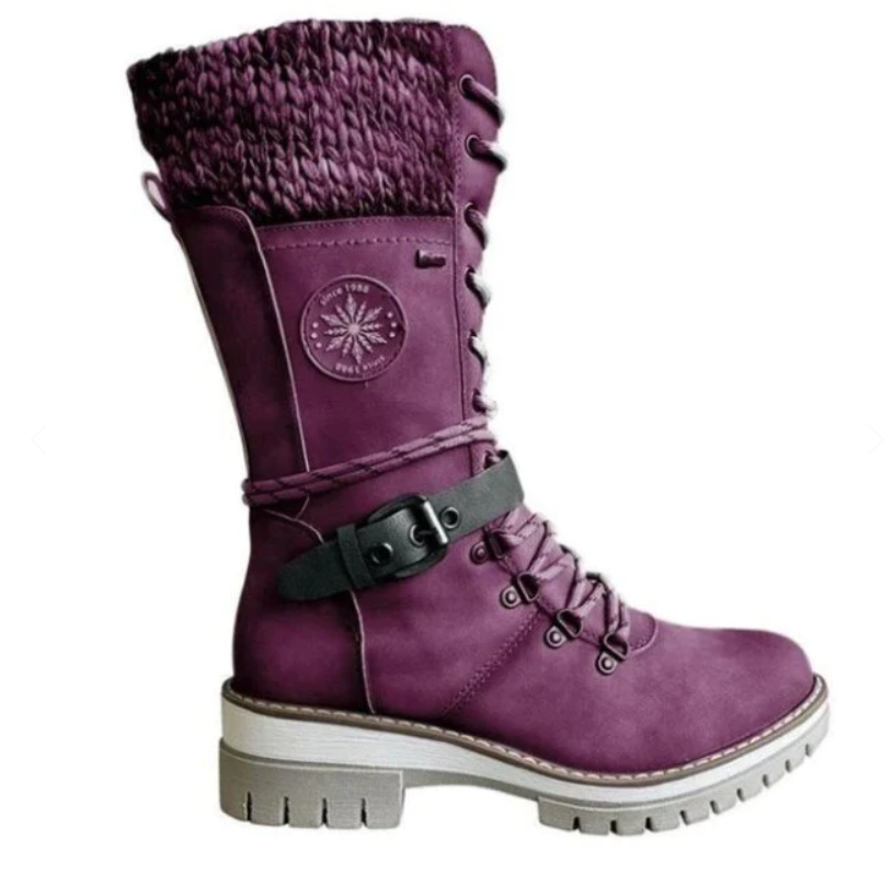 Damen Knöchelhohe Stiefel Schnürung Rutschfeste Sohle