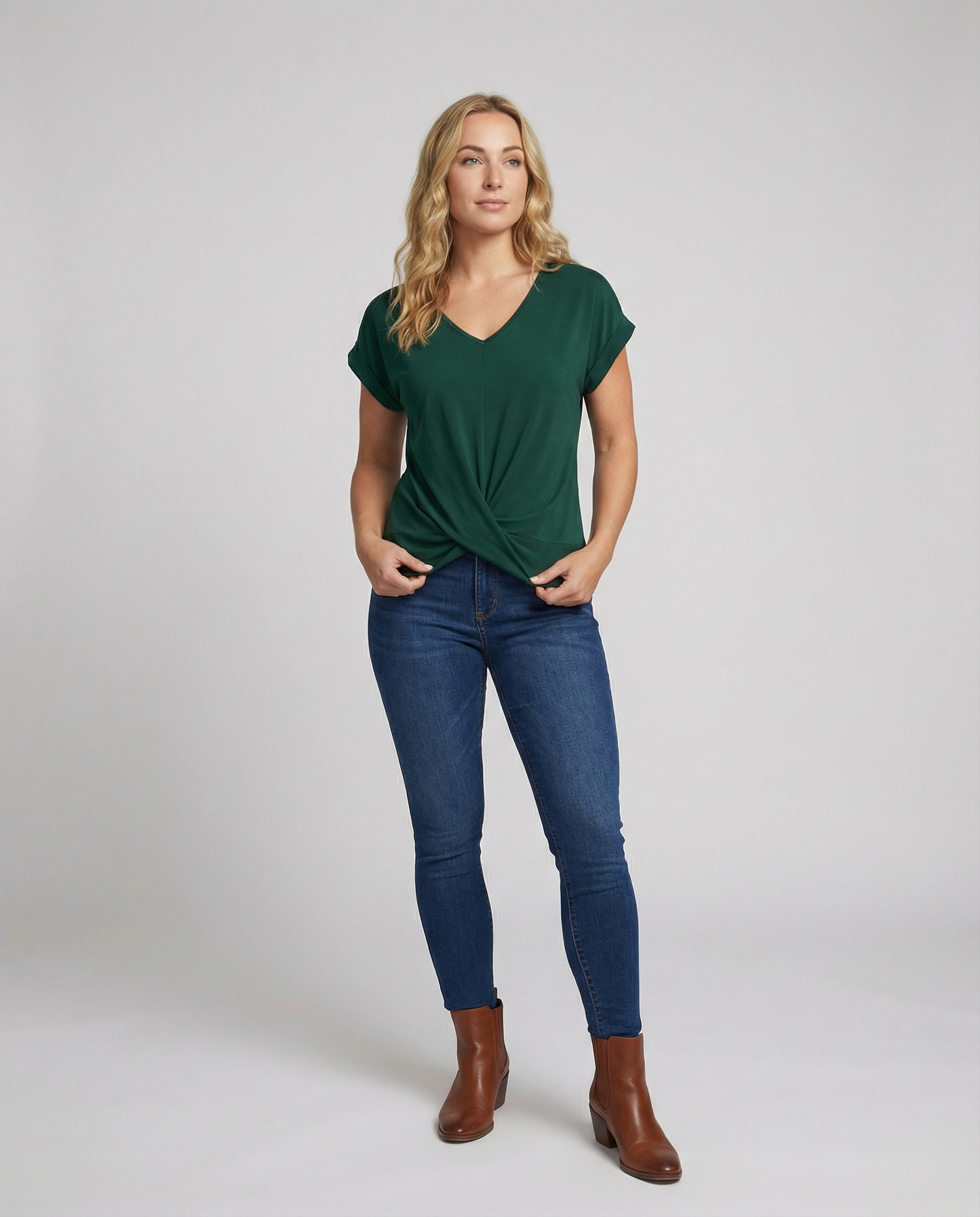 Damen Bluse V-Ausschnitt Elegantes Design