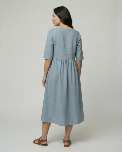 Norvielle Damen Sommerkleid Leicht Locker Pastell