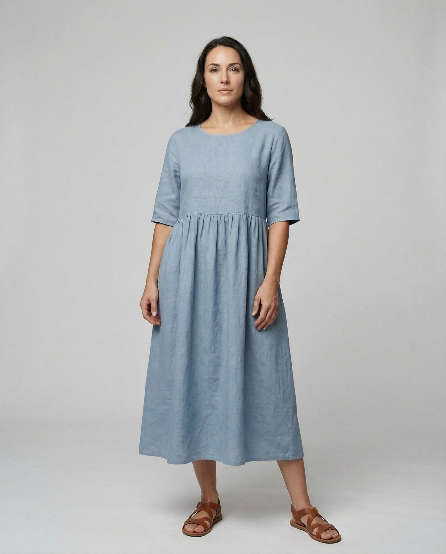 Norvielle Damen Sommerkleid Leicht Locker Pastell - Norvielle