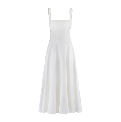 Damen Maxikleid A-Linie Breite Träger