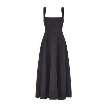 Damen Maxikleid A-Linie Breite Träger