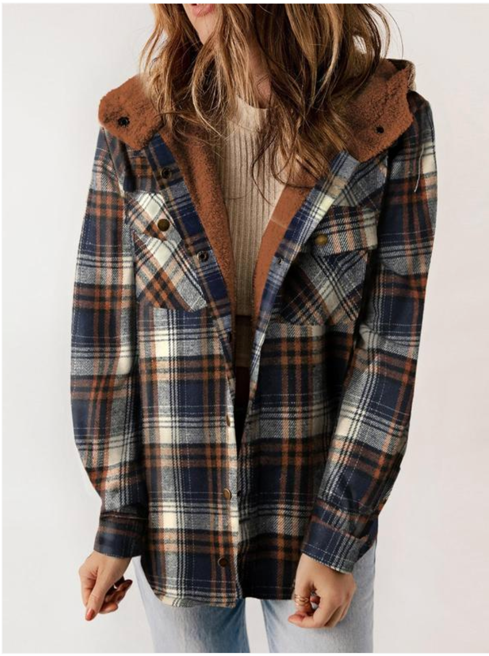 Norvielle Herren Karierte Winterjacke mit Kapuze - Norvielle