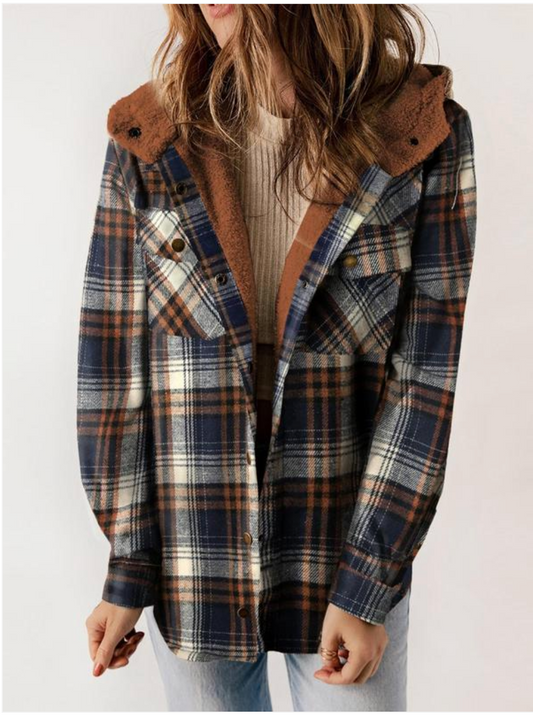 Norvielle Herren Karierte Winterjacke mit Kapuze - Norvielle