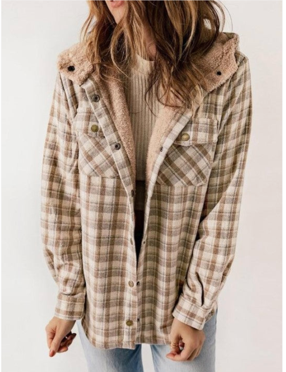 Norvielle Herren Karierte Winterjacke mit Kapuze