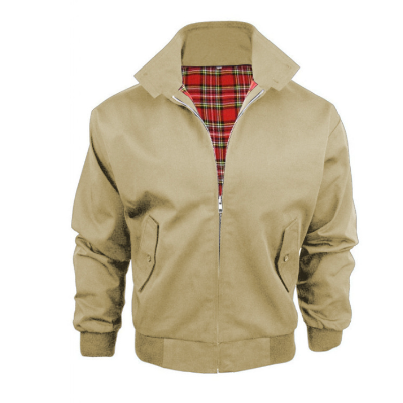 Herren Bomberjacke Stehkragen Karo Modern