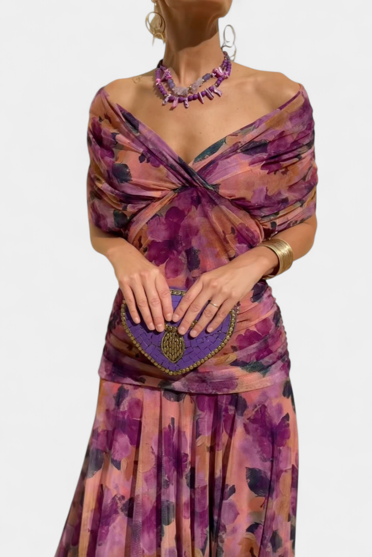 Celine Damen Off-Shoulder-Abendkleid Elegantes Design