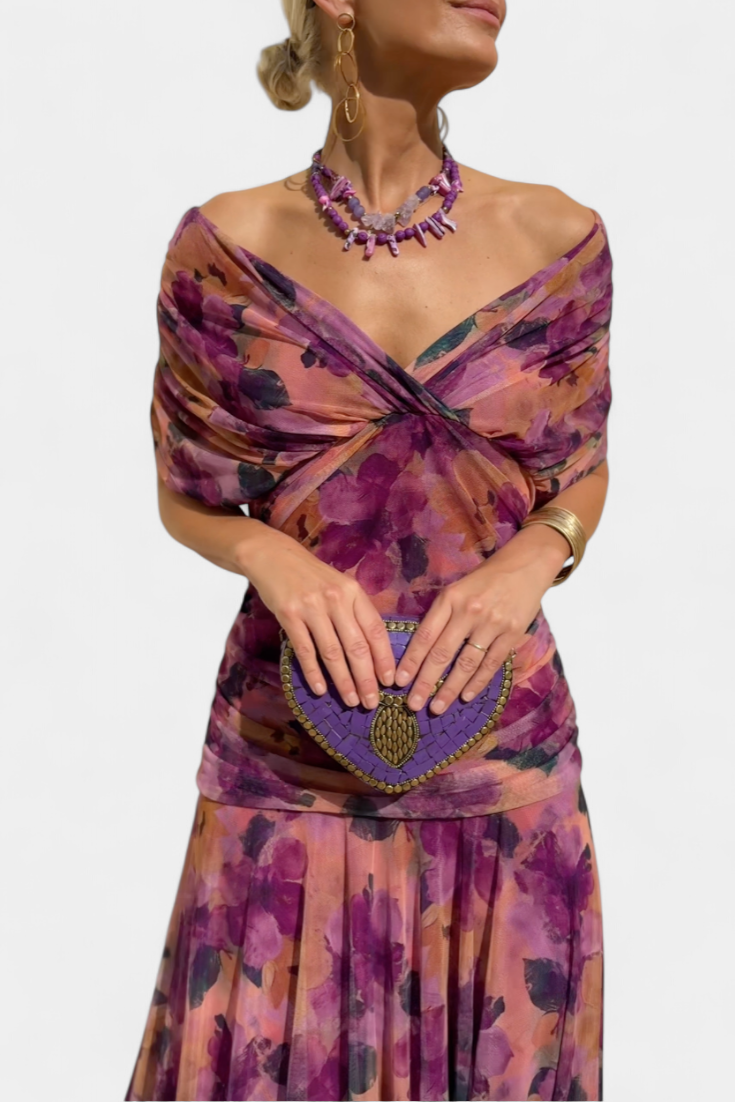 Celine Damen Off-Shoulder-Abendkleid Elegantes Design