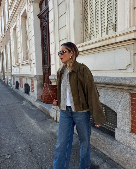 Damen Veloursjacke Oversized Komfortbeige