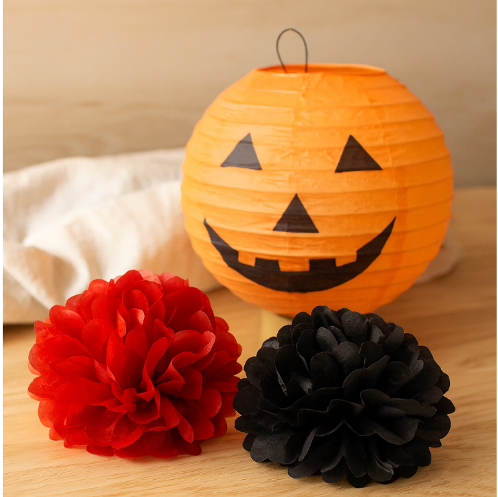 Halloween Papierlaterne Hängend Dekorationsset Orange