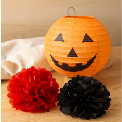 Halloween Papierlaterne Hängend Dekorationsset Orange