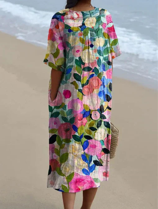 Norvielle Damen Sommerkleid Farbenfroh Leicht - Norvielle