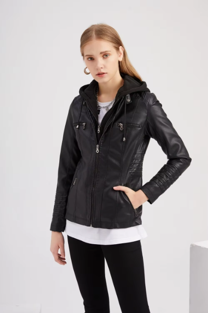 Cleo Damen Kunstlederjacke