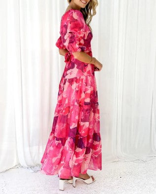 Norvielle Damen Maxi-Kleid Zuckerwatte-Stoff - Norvielle