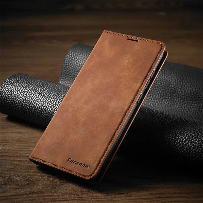 Leder iPhone Hülle Magnetisch Schutz Tasche