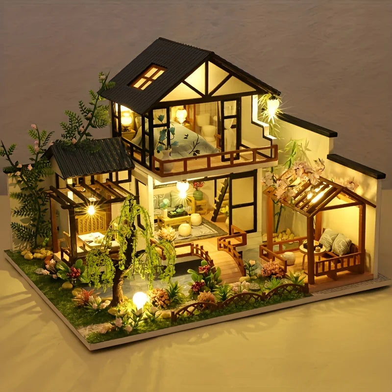 Minvella Holzhaus Bausatz 3D Selbstbau Set - Norvielle