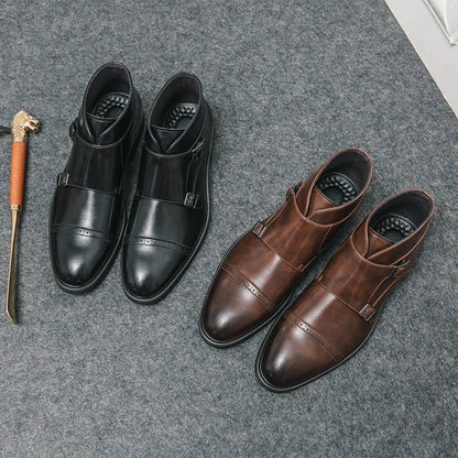 Herren Stiefel Geschlossene Form Doppelte Schnallen