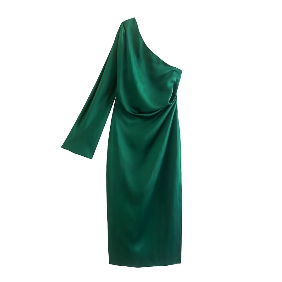 Norvielle Damen Satin Abendkleid
