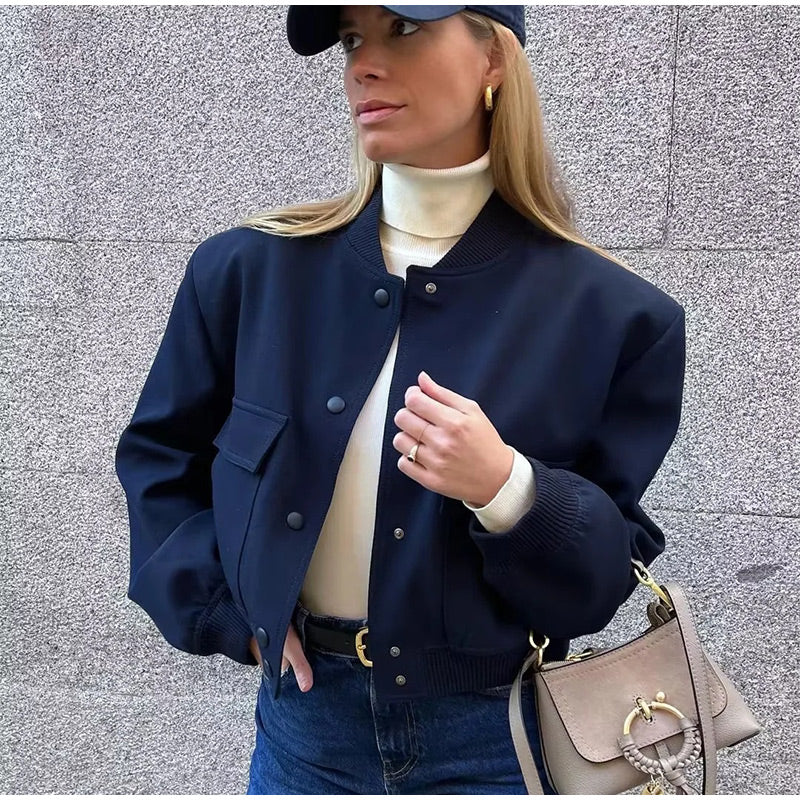 Damen Streetwear-Jacke Kurz Knopfleiste - Norvielle